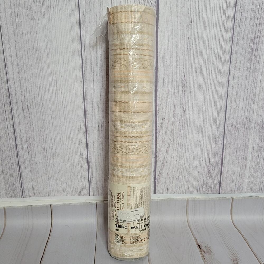 Vintage 60s 70s Deadstock Double Roll Textured Boho Wallcovering Wallpaper